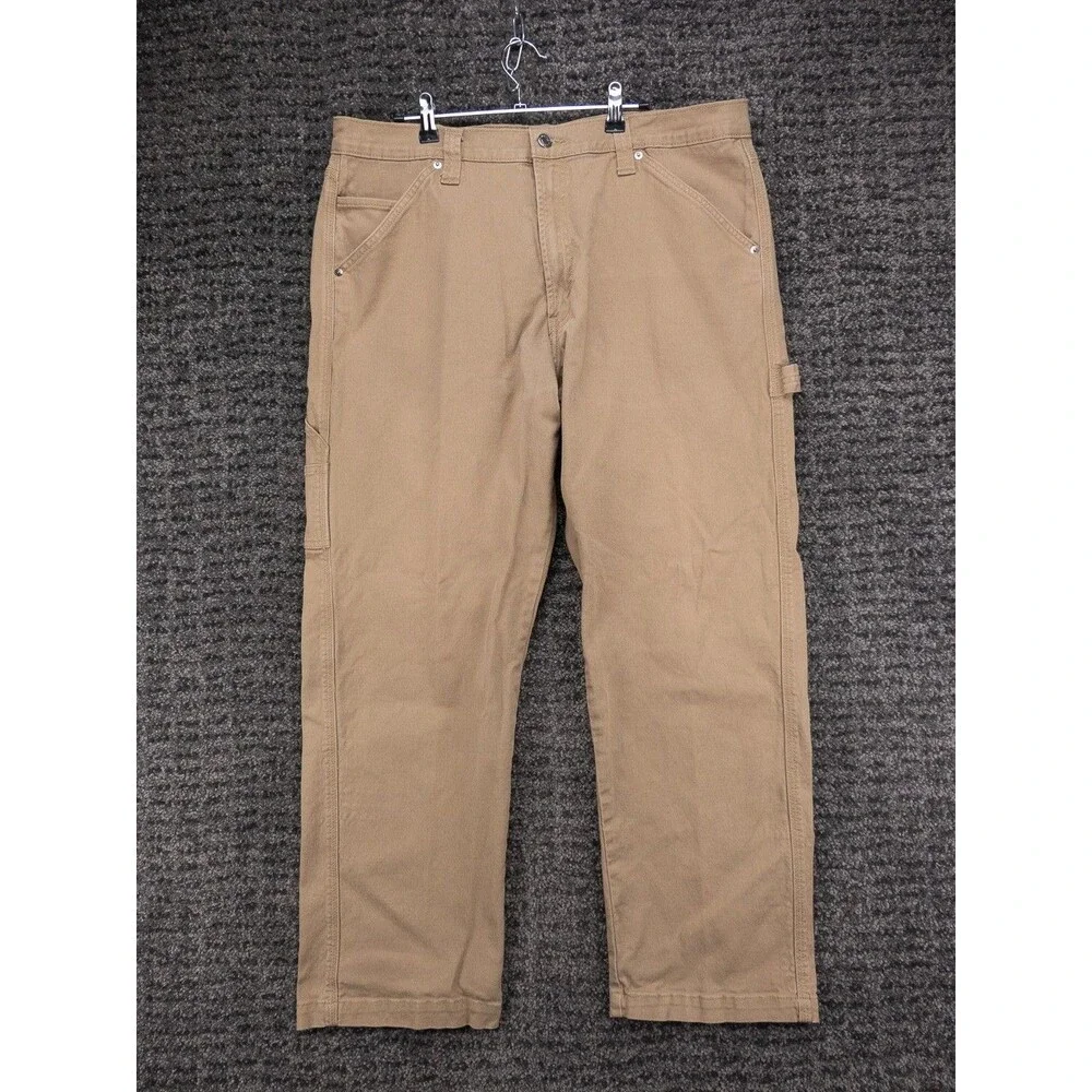 Levis Carpenter Pants Mens 38x30 Tag 38x32 Khaki Signature Levi Strauss Workwear